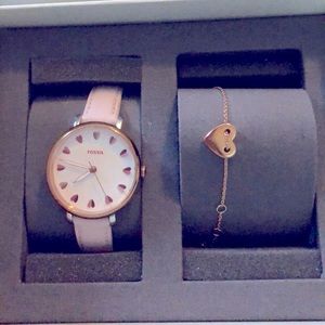 Fossil watch and bracelet set
